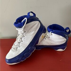 Men's White and Blue Athletic Shoes